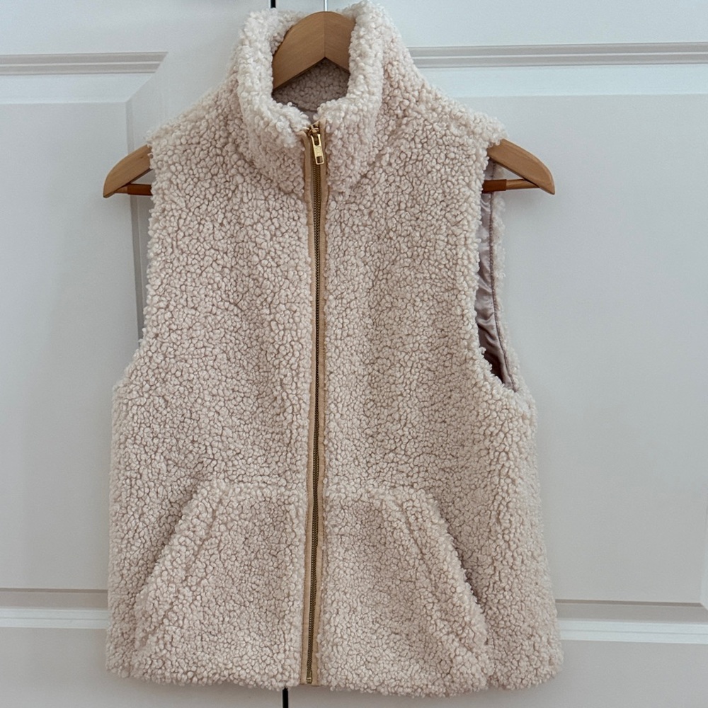 JCrew Sherpa Fleece Vest, XS , excellent condition